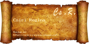 Csiri Regina névjegykártya